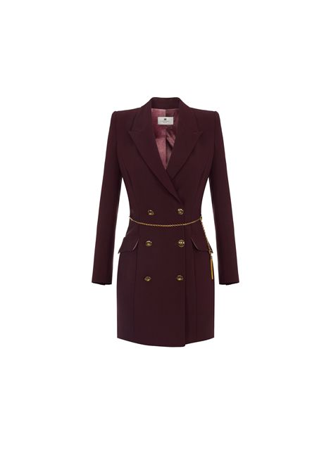 Abito Elisabetta Franchi donna AB89657E2EA4 Bordeaux doppiopetto ELISABETTA FRANCHI | Abiti | AB89657E2EA4